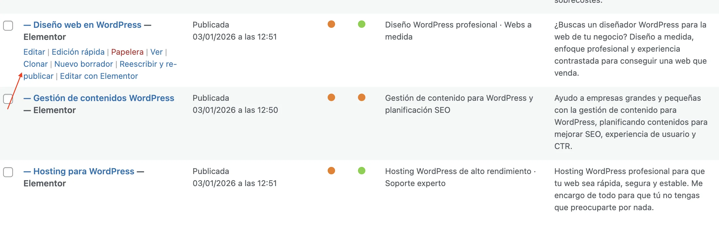 Duplicar página con Yoast Duplicate