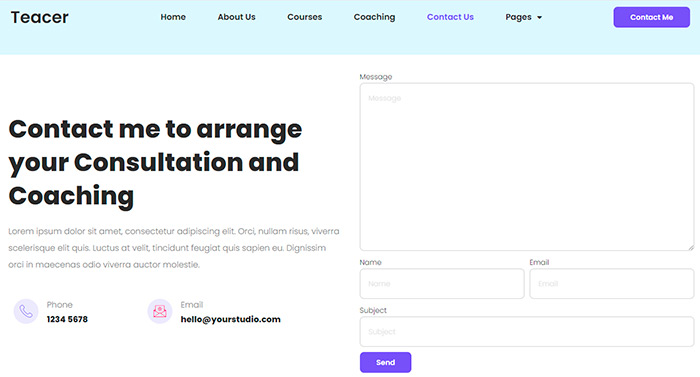 Pagina creada con Template Kit para Elementor