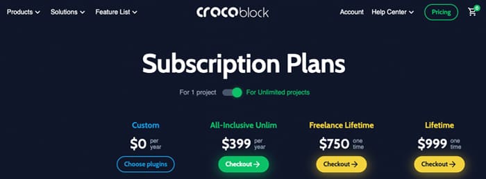 Precio suscripcion plugins Crocoblock