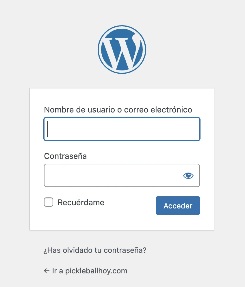 Recuperar clave en WordPress
