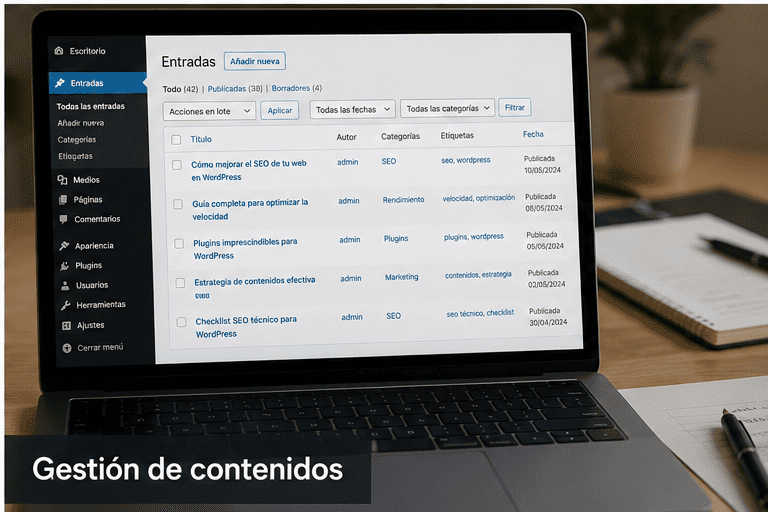 Gestión de Contenidos para WordPress